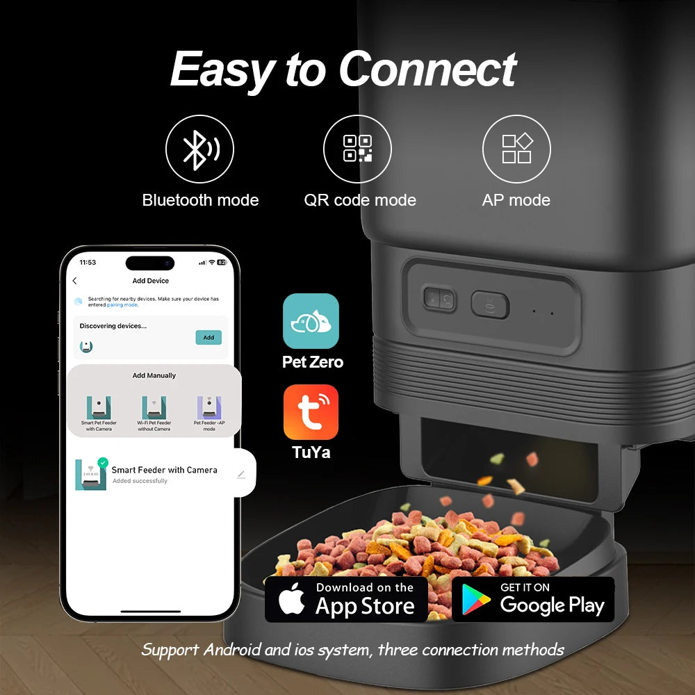 Nityers Automatic Cat Feeder With HD Camera Night Vision WiFi