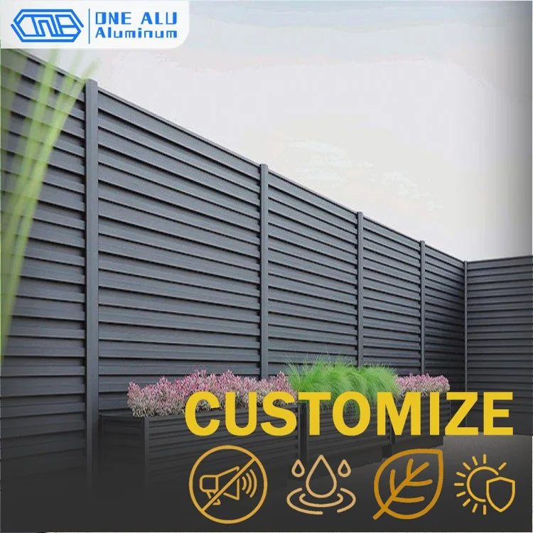 Modern Aluminum Privacy Louver Fence Panels For Outdoor Gardens