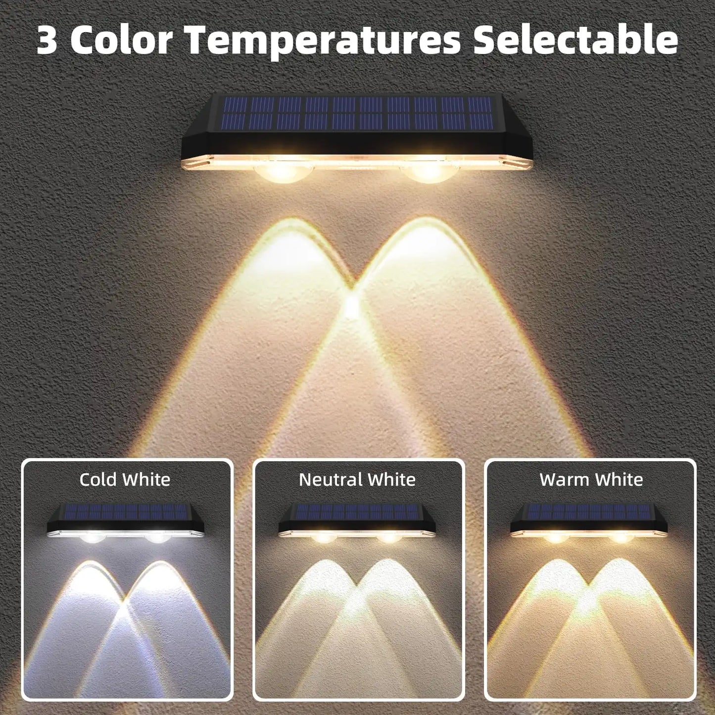 SZRSTH Solar Fence Lights Outdoor IP65 3 Modes 6 Pack