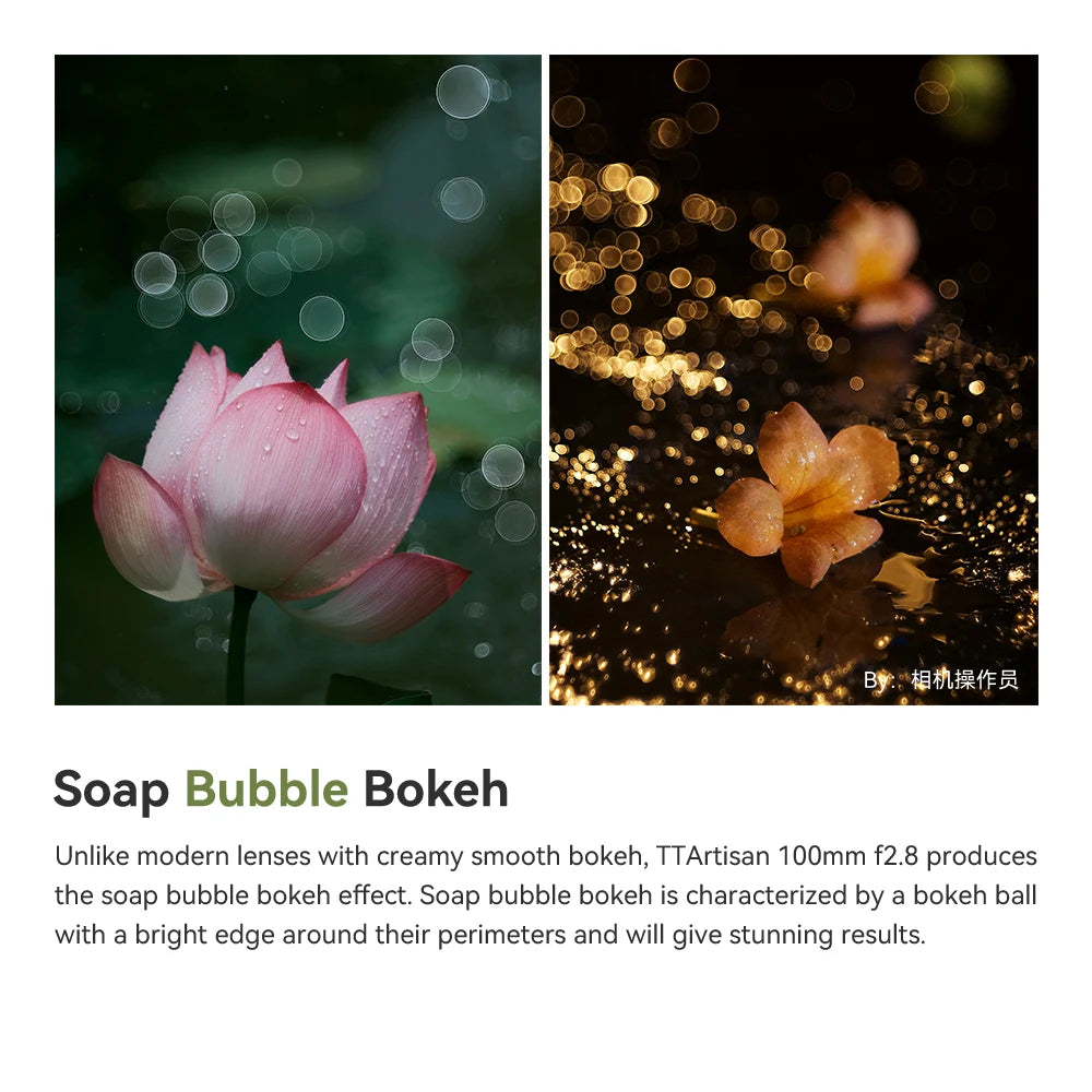 TTArtisan 100mm F2.8 Bubble Bokeh Full Frame Lens M42 Mount