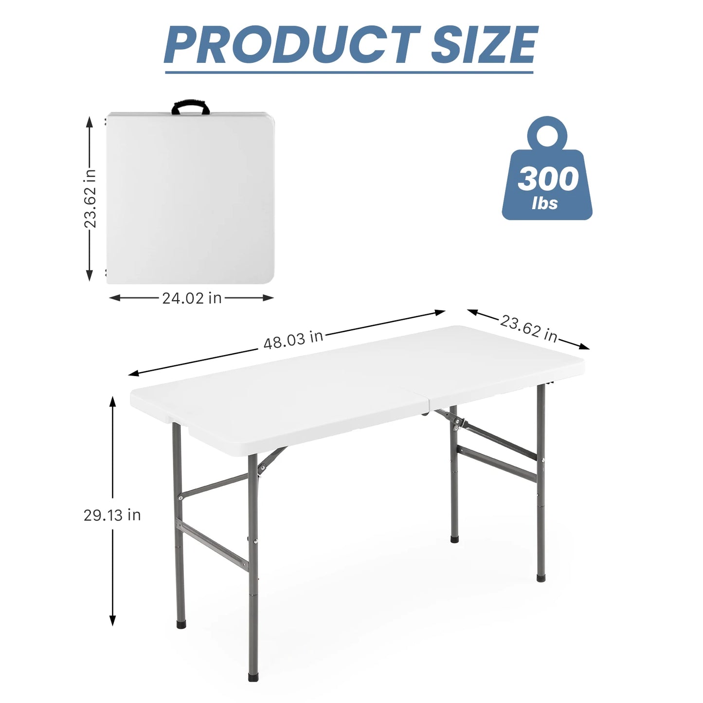 JHK Portable Folding Camping Table With Safety Lock And Handle