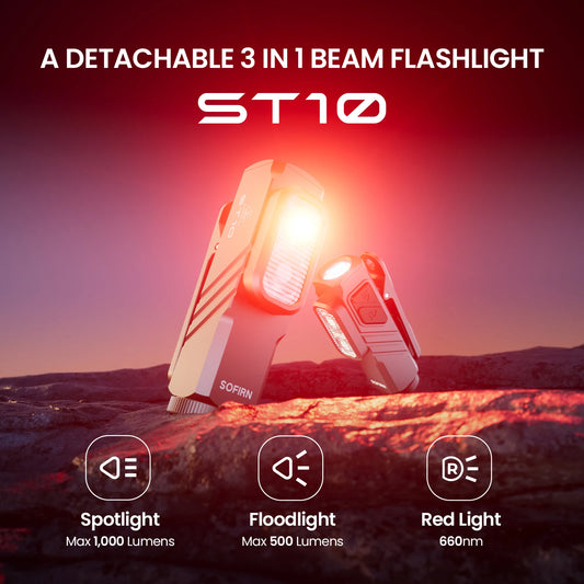 Sofirn ST10 Rechargeable EDC Flashlight With Red Light Magnetic Tail