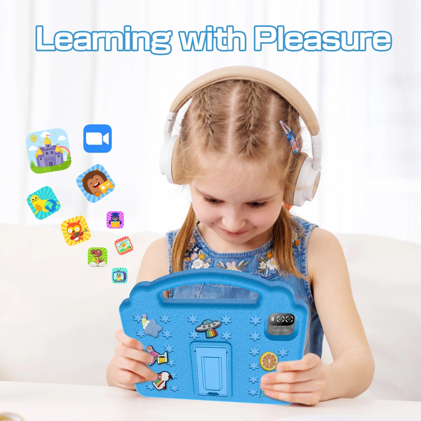 PRITOM Kids Tablet Android 15 QuadCore Parental Control 64GB ROM