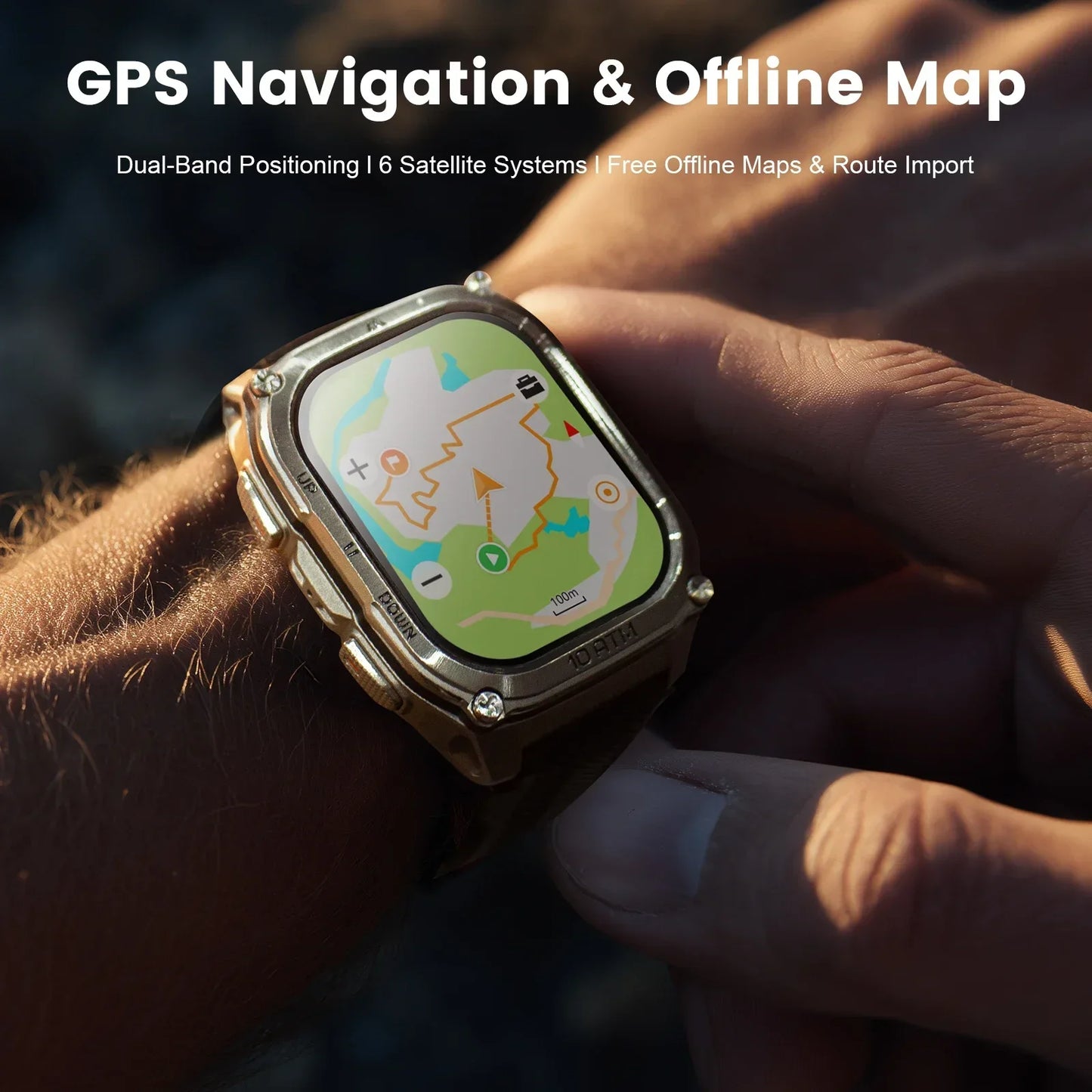 KOSPET Tank M4 Smartwatch Stainless Steel GPS Offline Maps 10ATM
