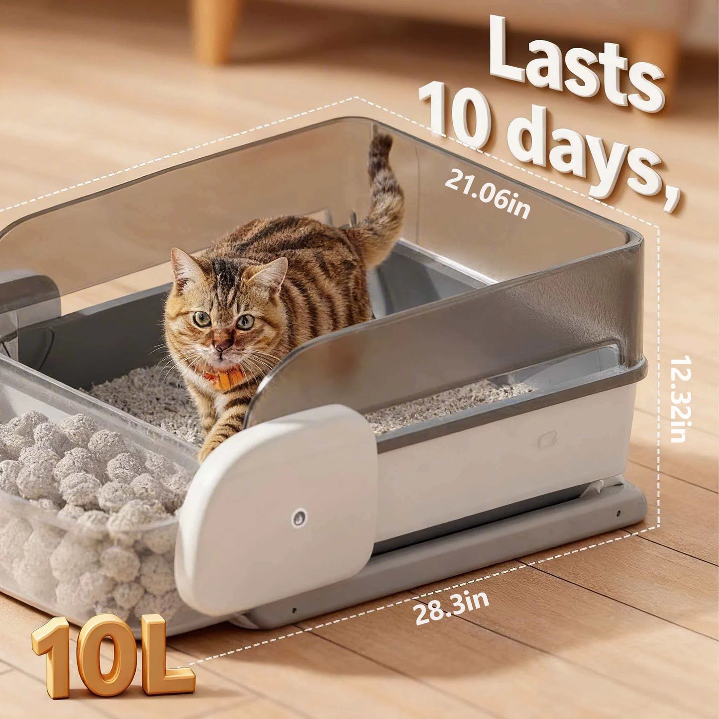Automatic Self Cleaning Litter Box With App Control For Multi Cat Use