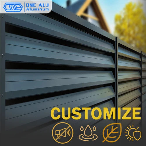 Modern Aluminum Privacy Louver Fence Panels For Outdoor Gardens