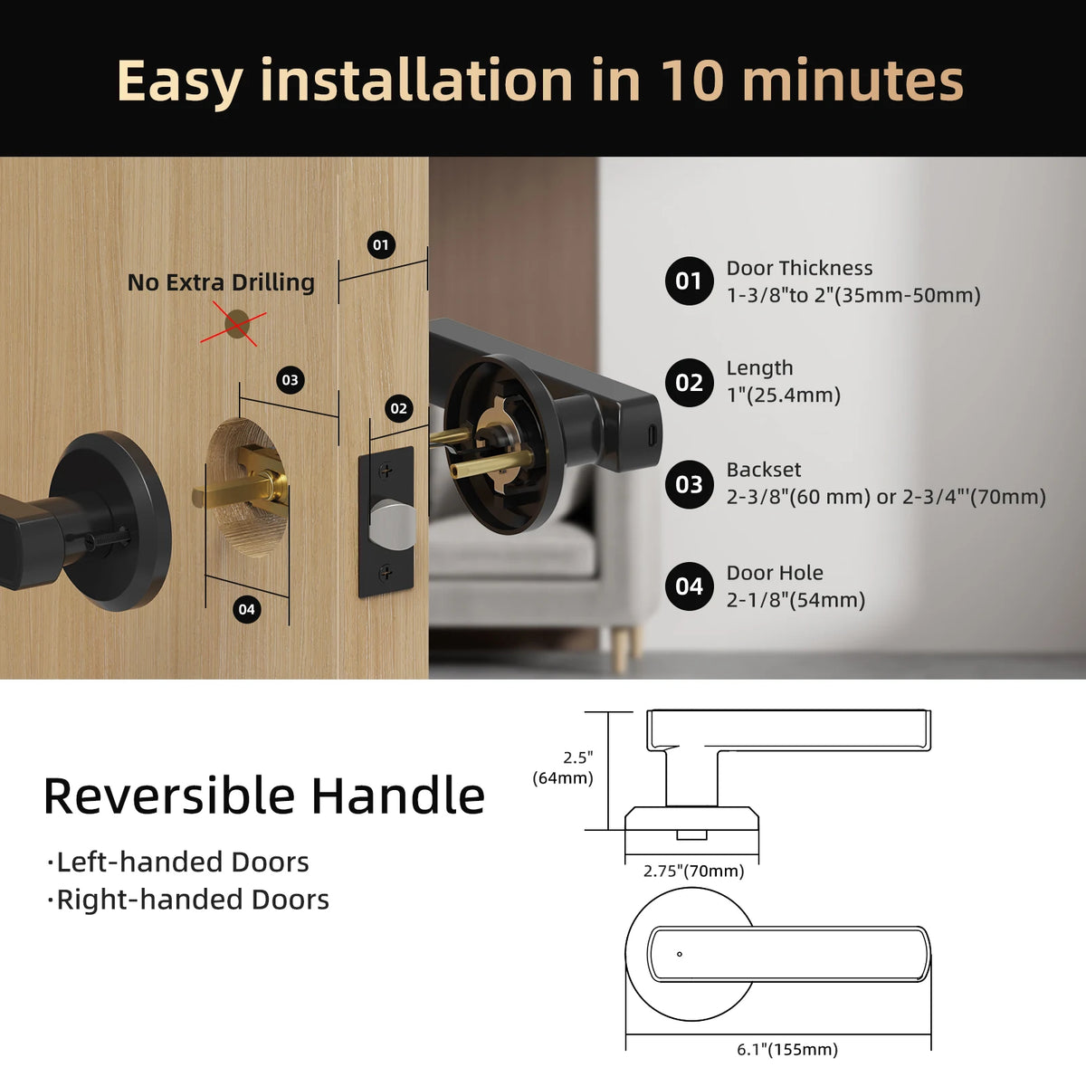 Viladepot Smart Lock With Fingerprint And Digital Passcode