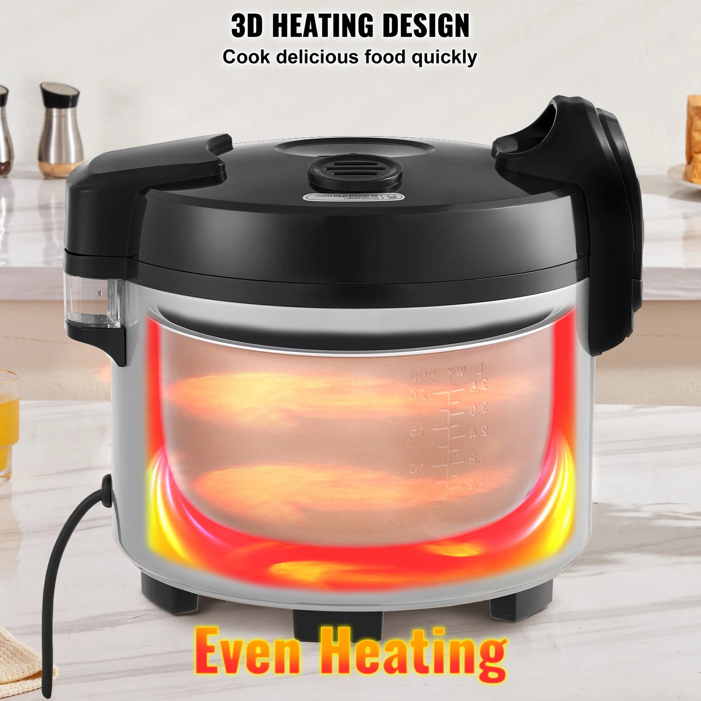 SucceBuy Commercial Rice Cooker Warmer With Nonstick Inner Pot