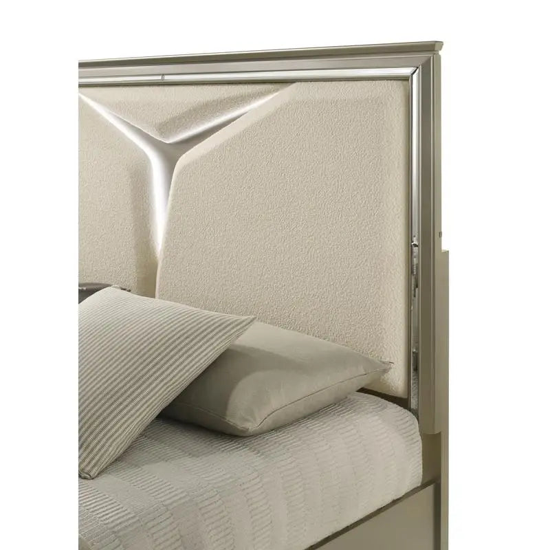 Modern Queen 5 Piece Bedroom Set LED Headboard With Frame