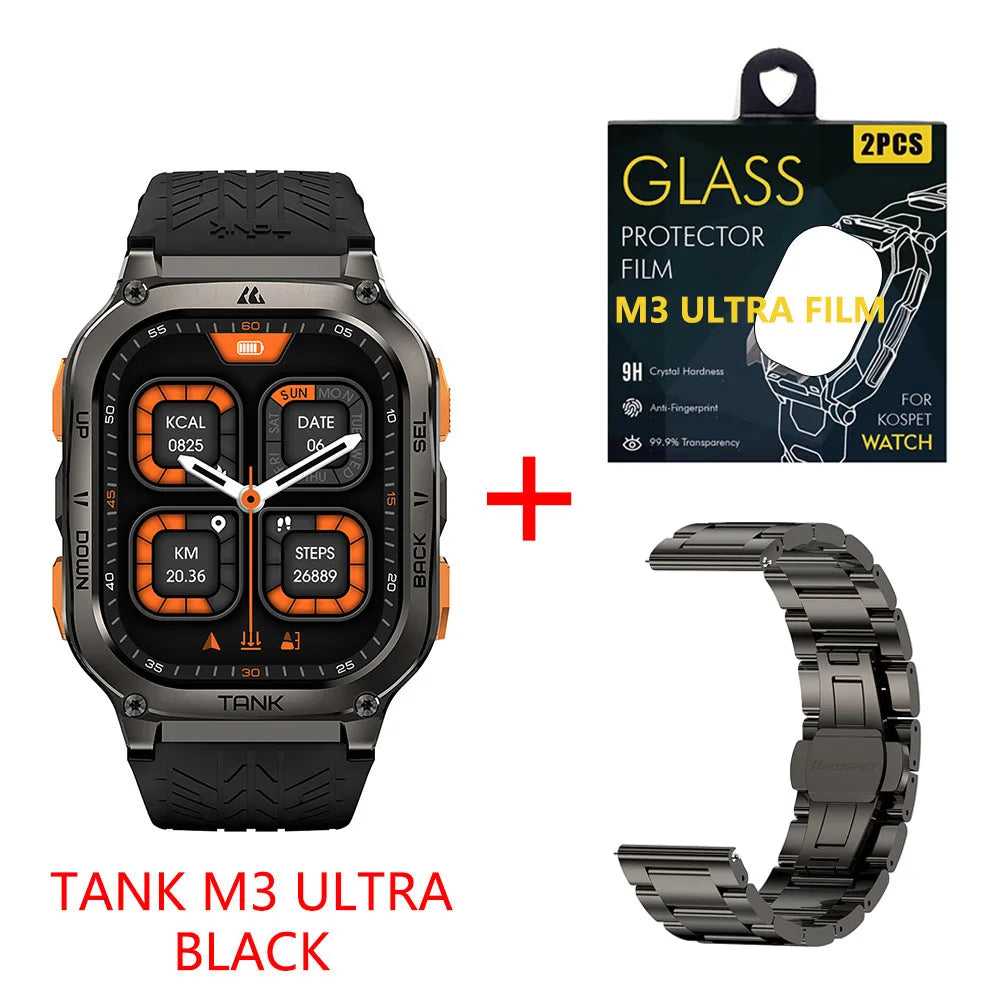 KOSPET TANK M3 Ultra GPS Smartwatch Stainless Steel 5ATM IP69K