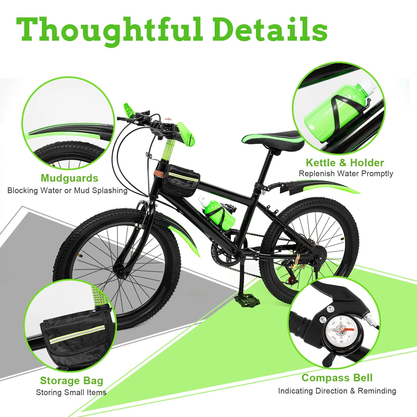 7 Speed Mountain Bike For Kids Unisex All Terrain Bike