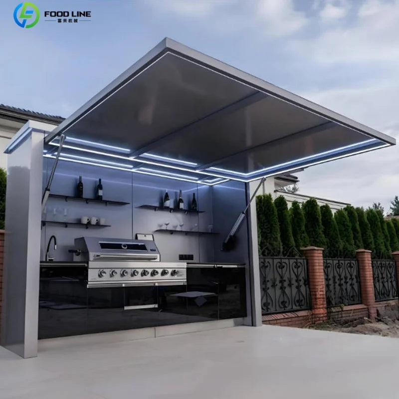 Foodline Stainless Steel Outdoor Kitchen With Sink And Fridge