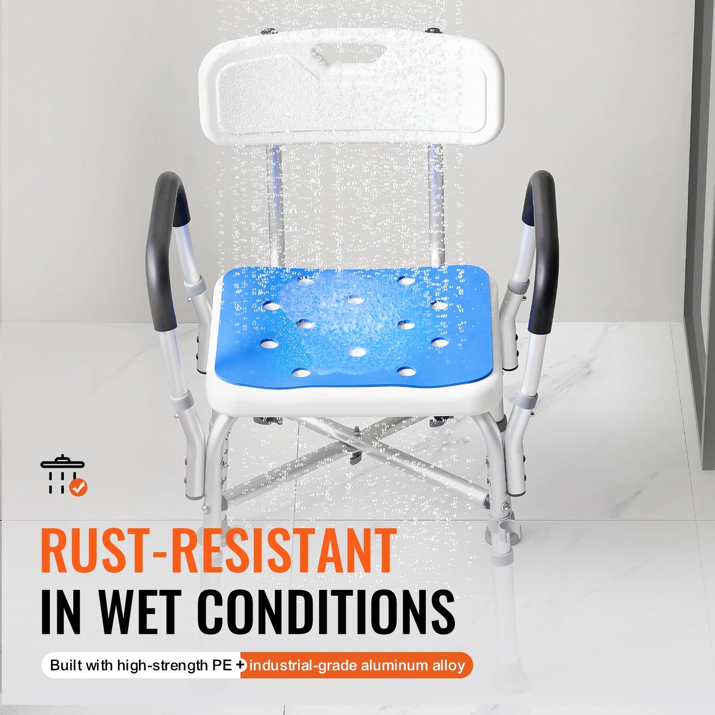 Shower Chair Adjustable Height Bath Bench For Elderly And Disabled