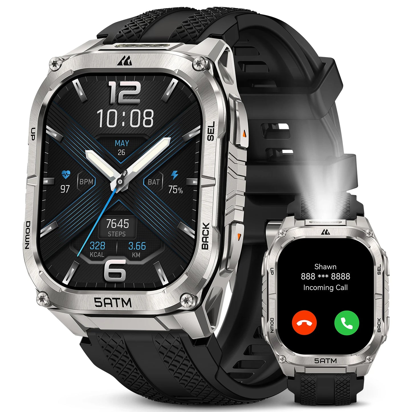 Kospe Tank M4C Rugged Smartwatch For Men With GPS Waterproof