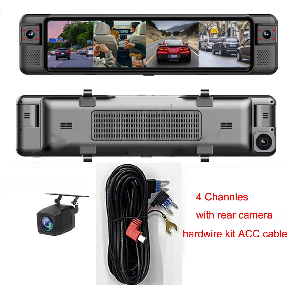 SZshufen 4K Mirror Dash Cam With WiFi GPS ADAS Rearview Mirror