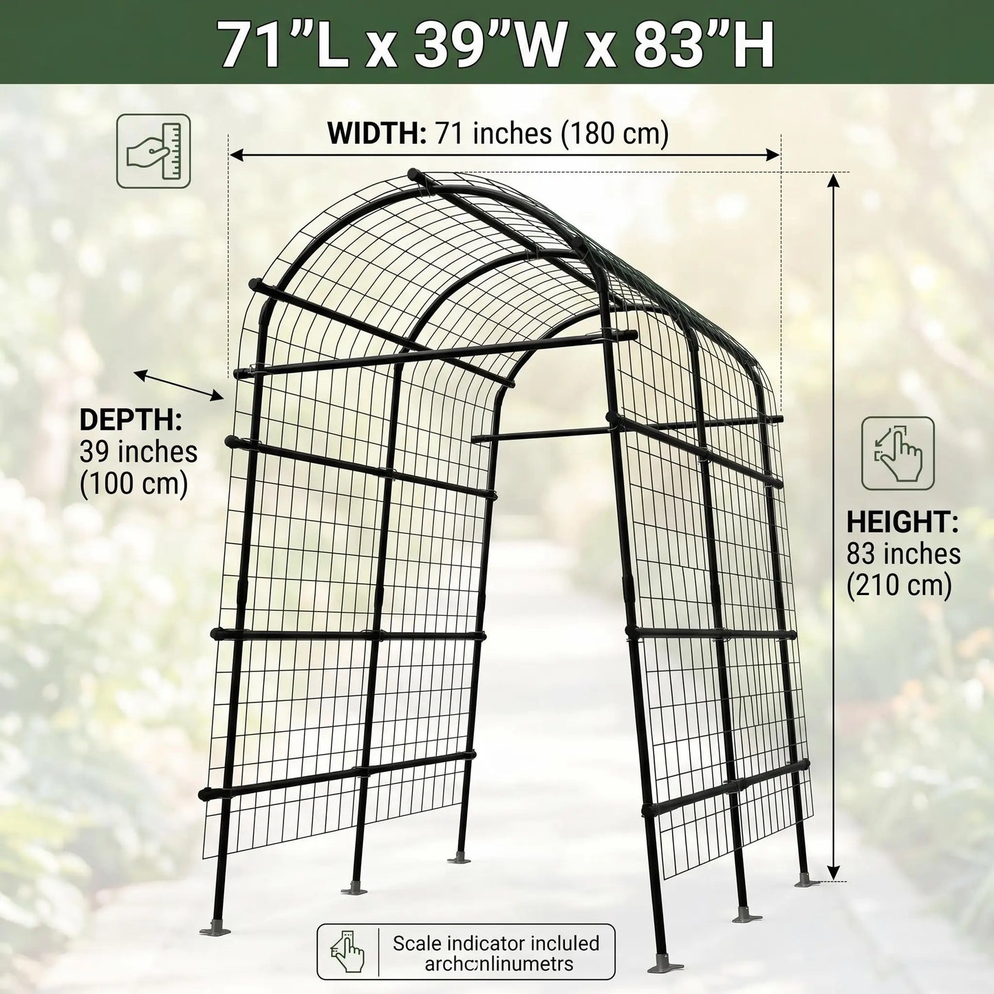 Heavy Duty Metal Garden Trellis Arch For Climbing Plants