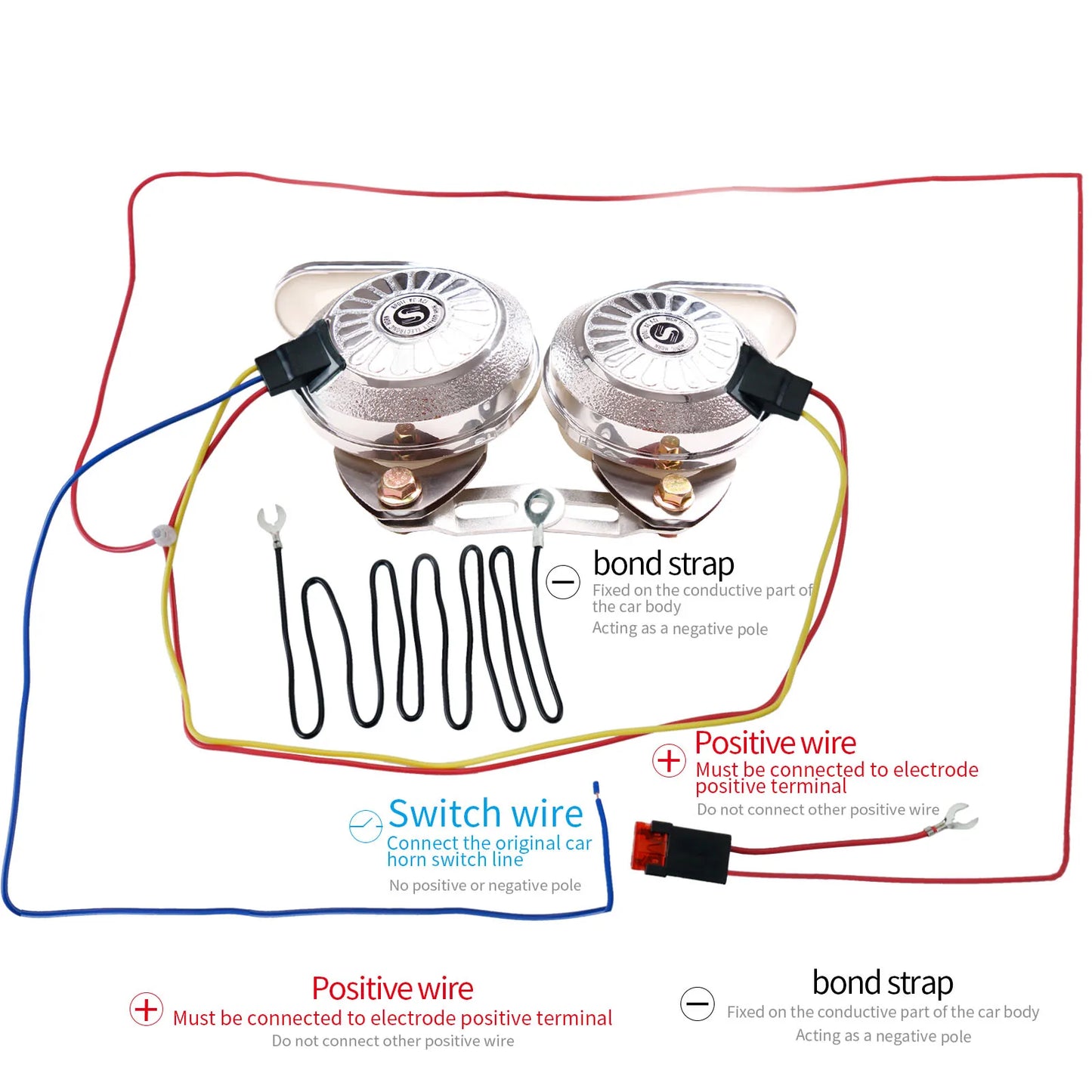 FARBIN 120dB Snail Three Tone Air Horn Kit