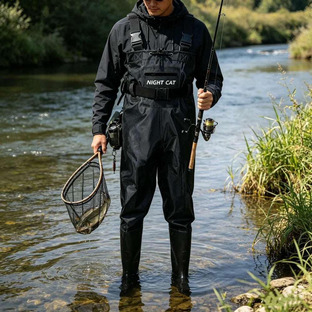 Night Cat Breathable Waterproof Fishing Chest Waders