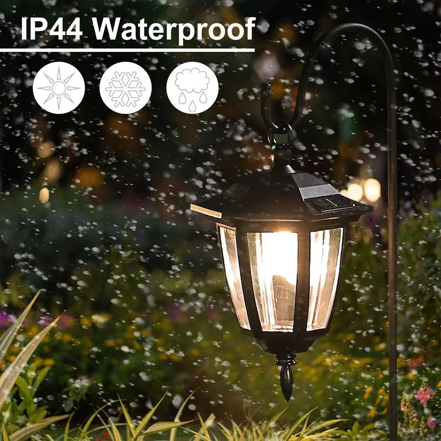 Solar Hanging Lights Outdoor 4 Pack Lanterns With Shepherd Hooks