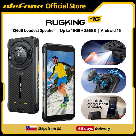 Ulefone RugKing Rugged Phone Android 15 Waterproof 9600mAh NFC