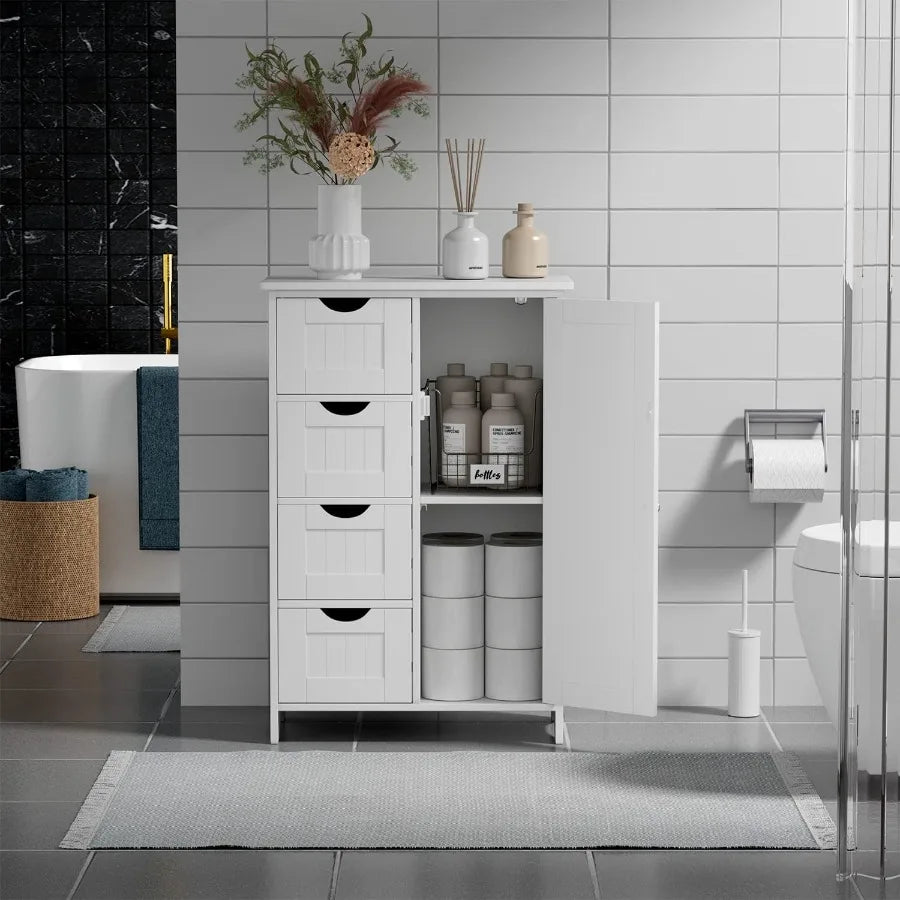 XIUWO Bathroom Storage Cabinet With Adjustable Shelves