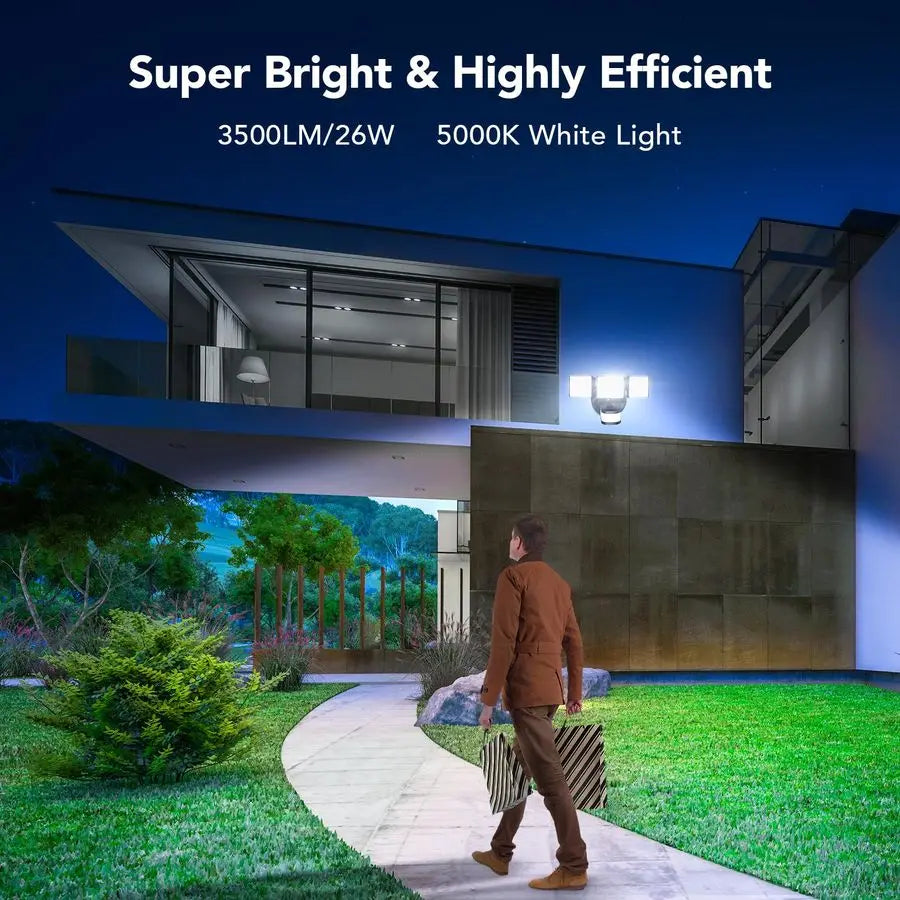 XMSJ Motion Sensor Outdoor Flood Light 26W LED Security Light