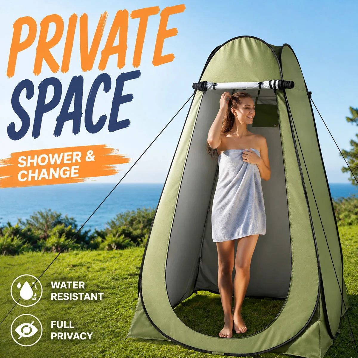 Instant Pop Up Waterproof Privacy Changing Tent For Camping
