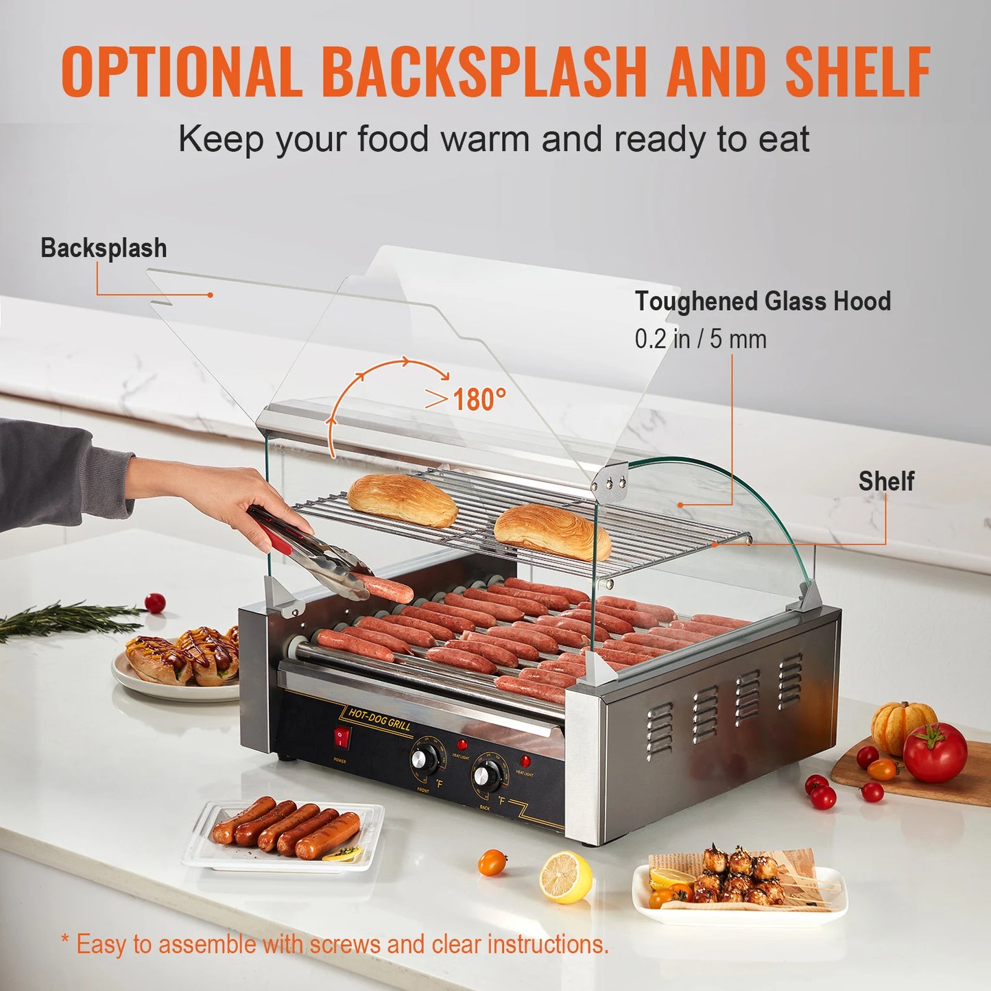 SucceBuy Commercial Hot Dog Roller Sausage Maker Barbecue Grill