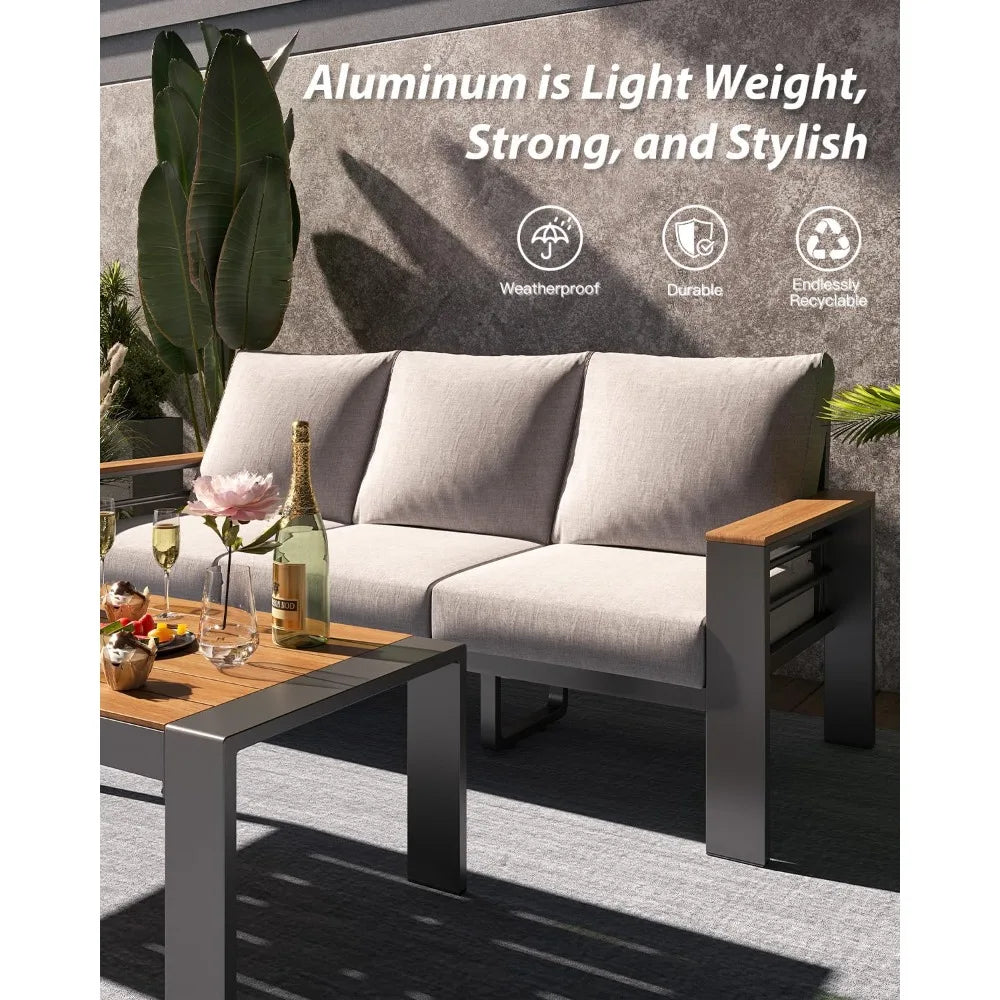 Aluminum Outdoor Patio Furniture Set With Upgraded Armrest