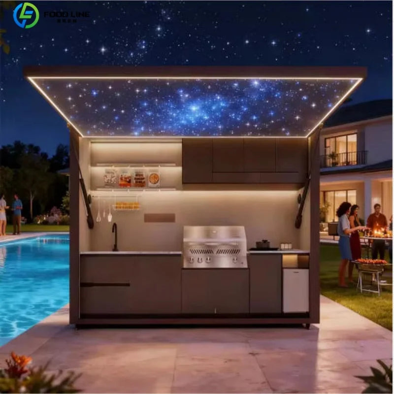Foodline Stainless Steel Outdoor Kitchen With Sink And Fridge