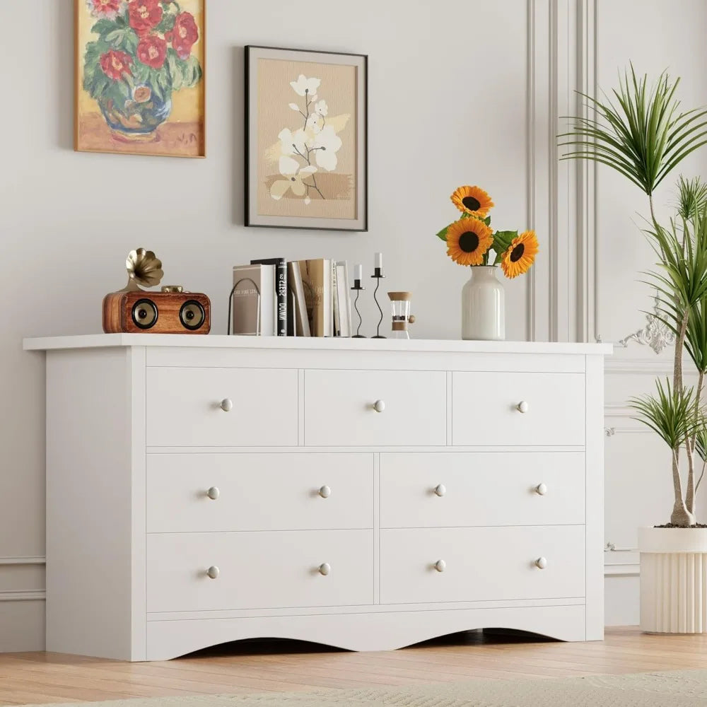 Dresser With TV Stand And Storage Drawers For Bedroom
