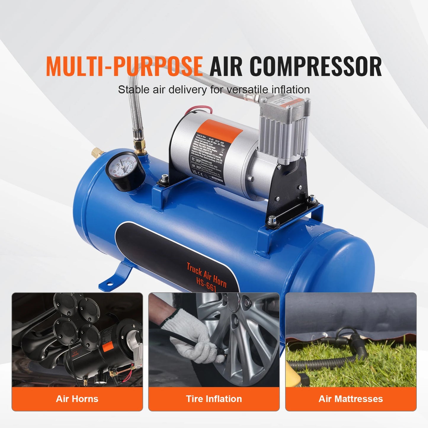 12V Onboard Air Compressor Kit for Train Horns and Tires