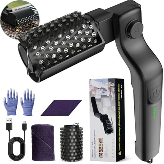 Rechargeable Electric Grill Brush With 3 Speed Motor For Grills