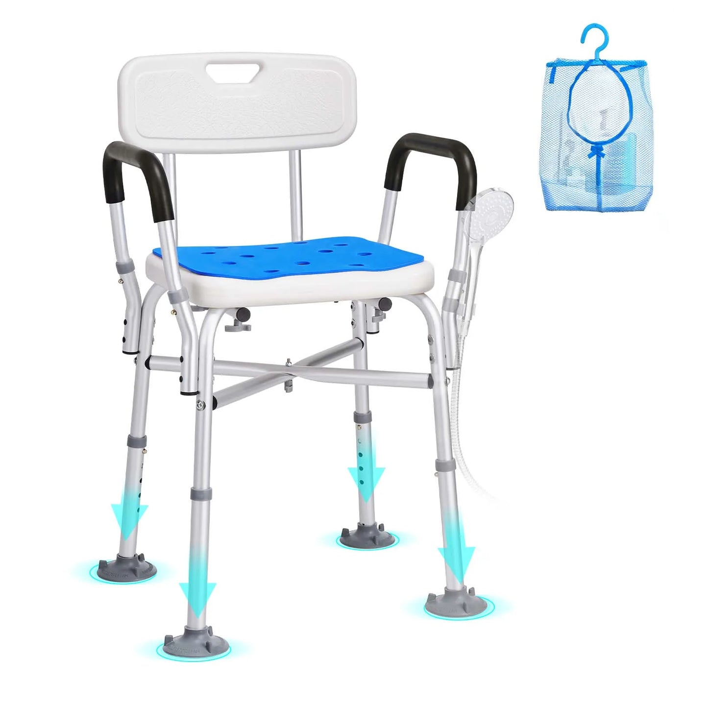 Shower Chair Adjustable Height Bath Bench For Elderly And Disabled