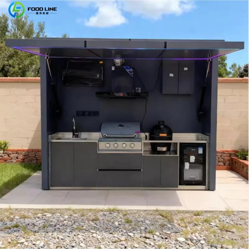 Foodline Stainless Steel Outdoor Kitchen With Sink And Fridge