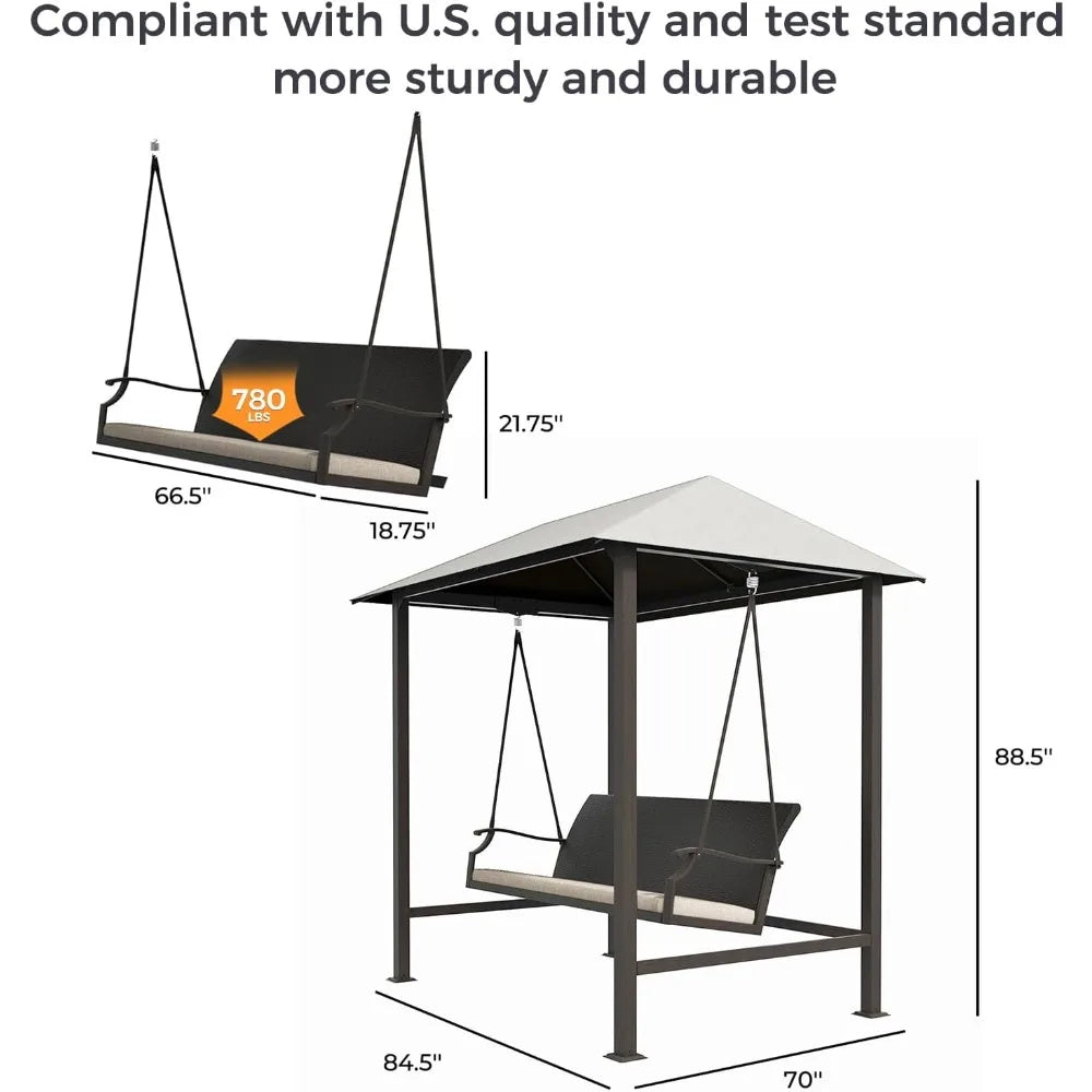 RBXC Grand Patio Swing Chair With Canopy