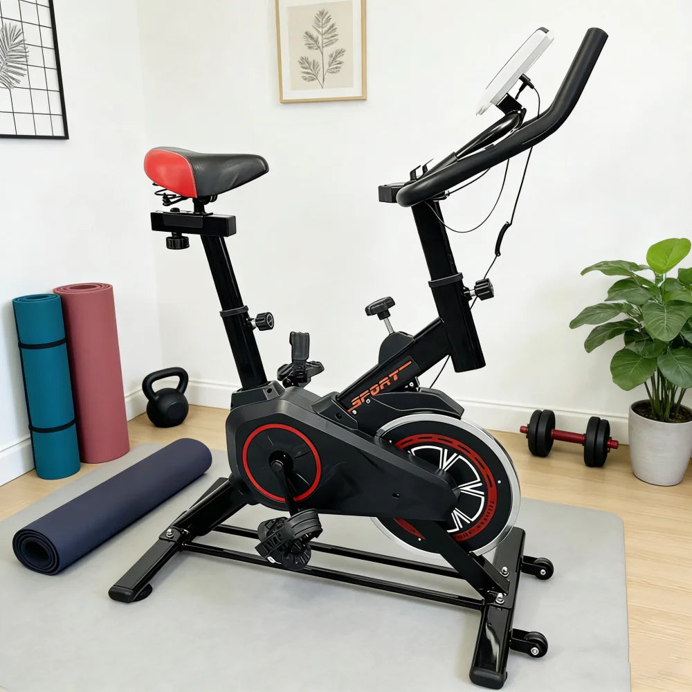 Silent Indoor Spin Bike With Adjustable Resistance And Comfort Seat