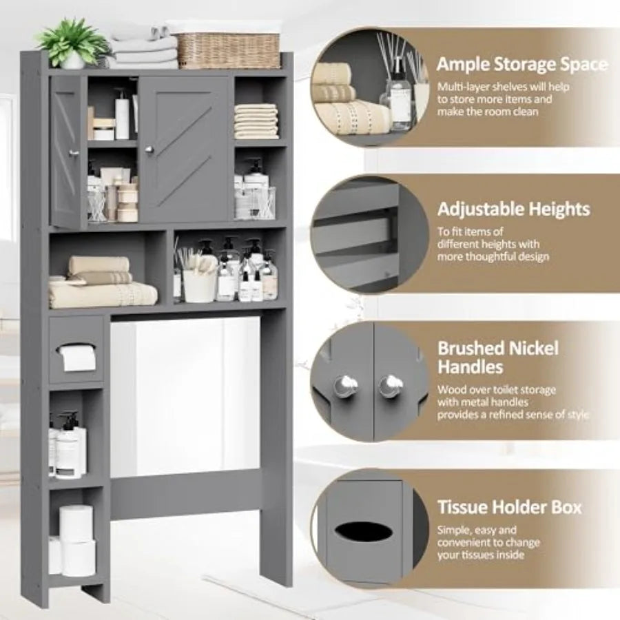 Over The Toilet Storage Cabinet Engineered Wood Farmhouse Style