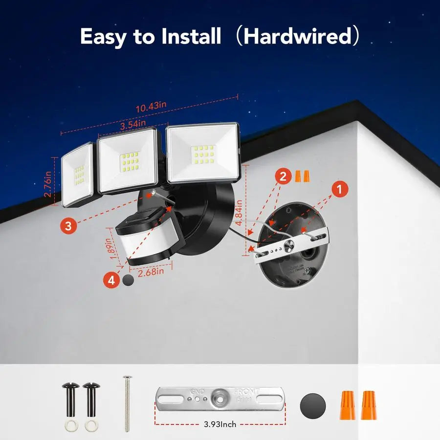 XMSJ Motion Sensor Outdoor Flood Light 26W LED Security Light