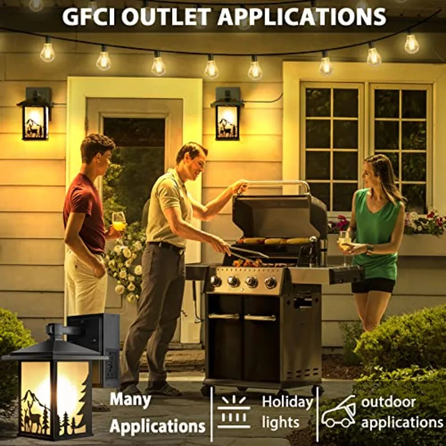 Porch Lights With GFCI Outlet Dusk To Dawn