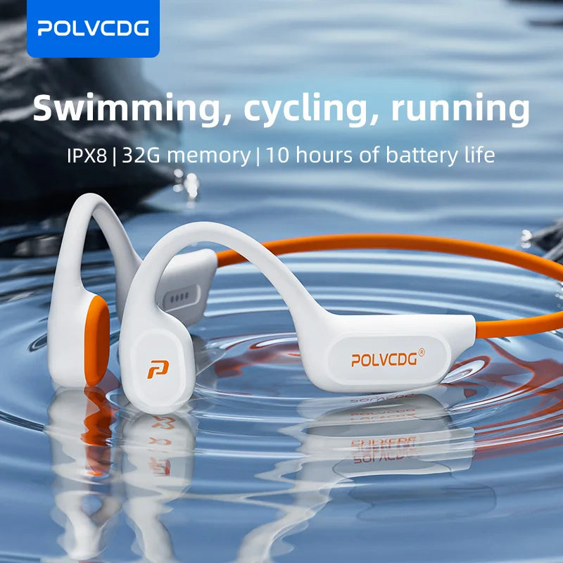 POLVCDG X9 Bone Conduction Earphones IPX8 Waterproof Open Design