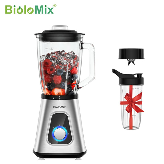 Biolomix 1300W Smoothie Blender With Glass Jar For Frozen Drinks