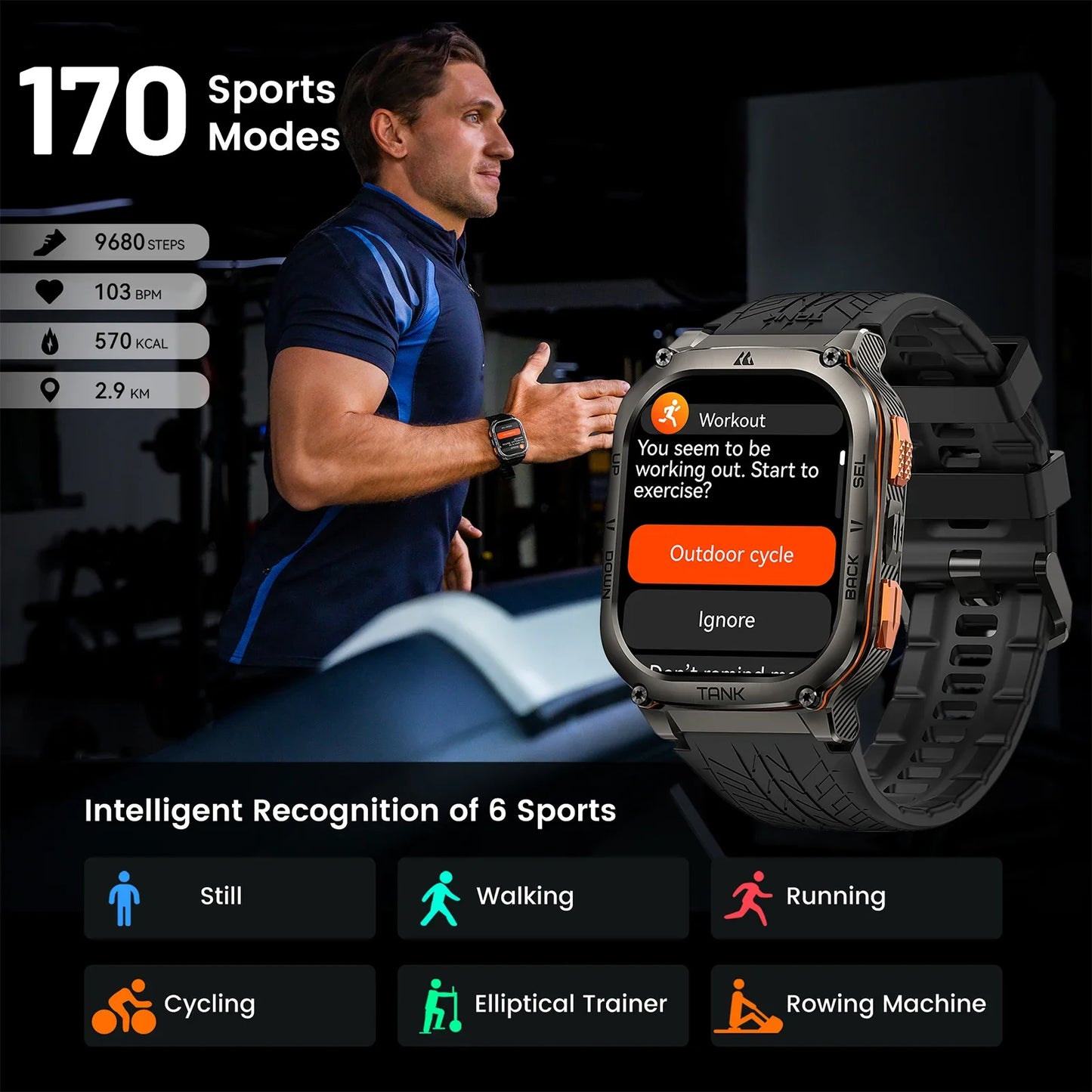 KOSPET TANK M3 Ultra GPS Smartwatch Stainless Steel 5ATM IP69K