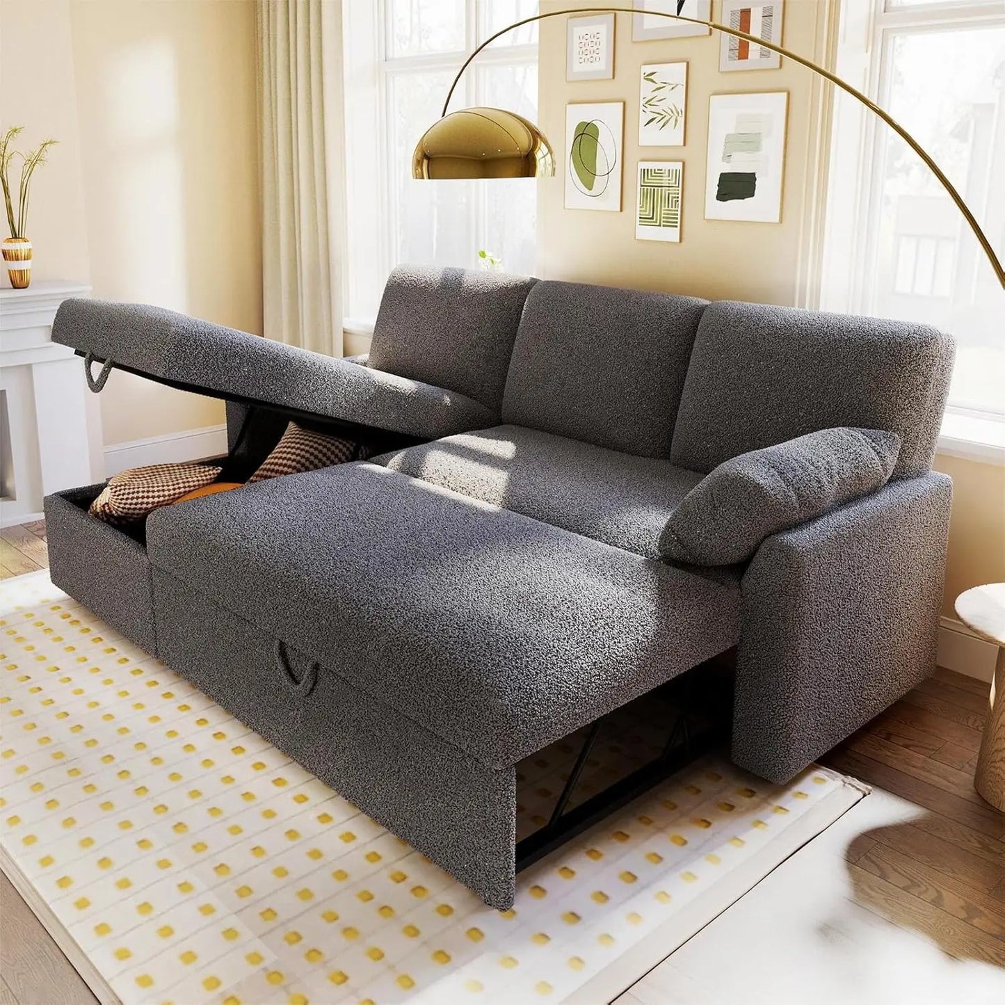 Sofa Bed With Storage Chaise L Shaped Sleeper