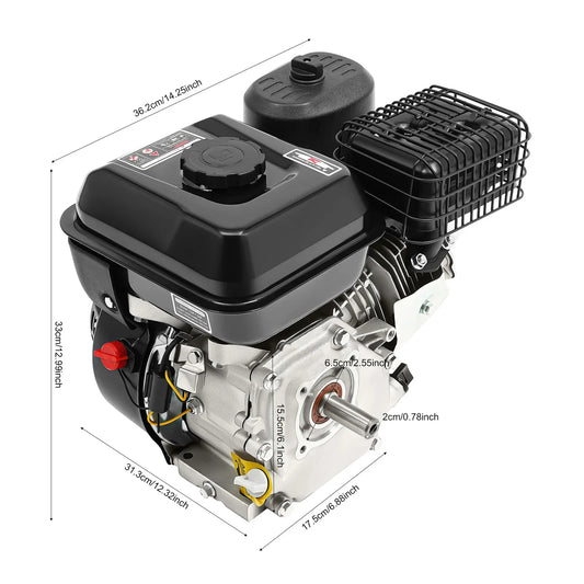 212CC Four Stroke Gas Engine With Electric Start Horizontal Shaft