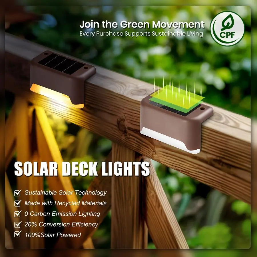 XMSJ Solar Deck Lights Outdoor Waterproof For Stairs And Pathway