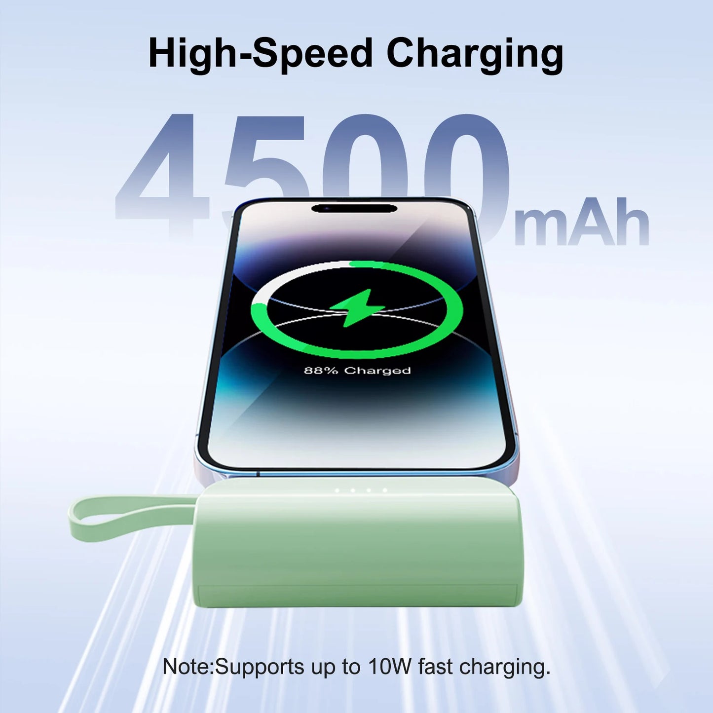 Compact Power Bank 4500mAh Portable Charger With Dual USB C Ports