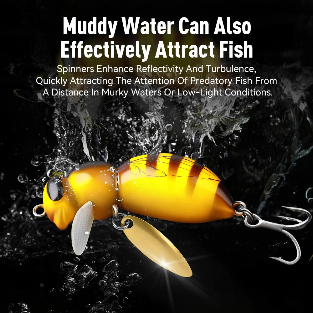 Kingdom Wasp Minnow Floating Fishing Lure With Spinner Hook