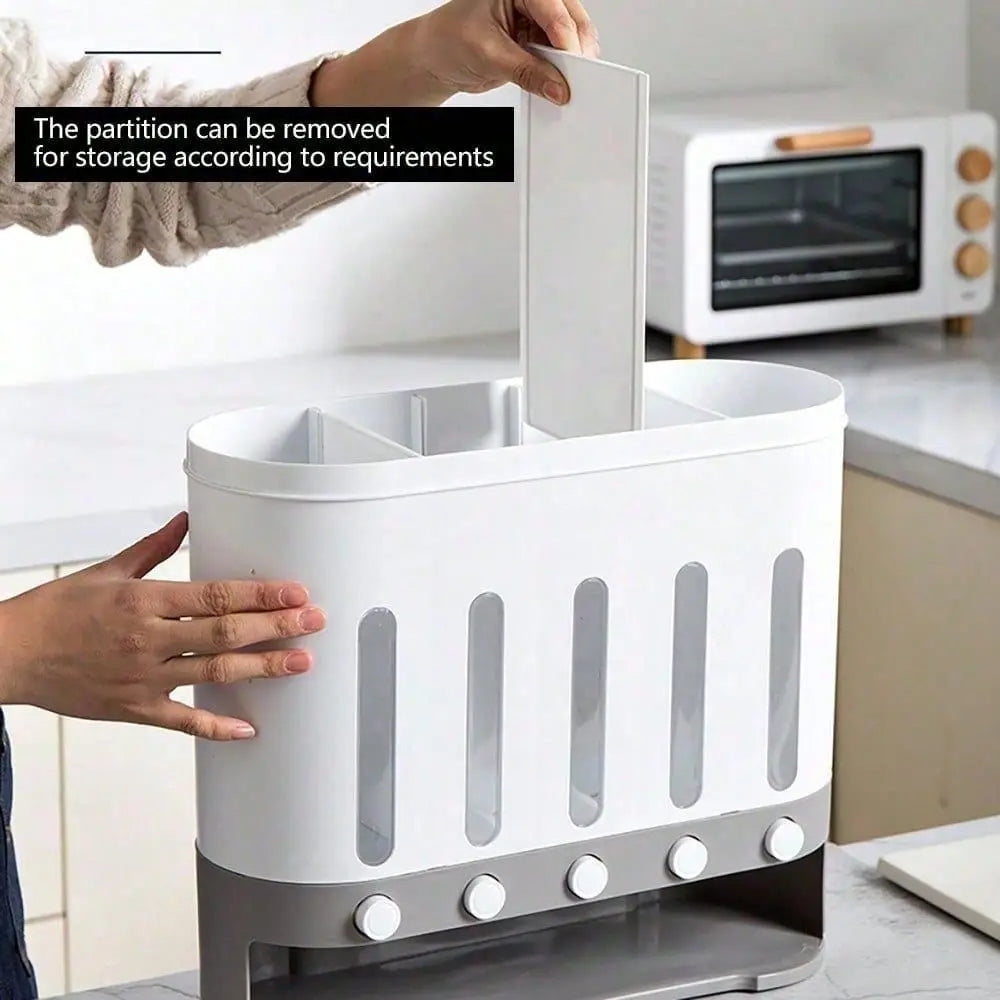 Dry Food Dispenser Container With Five Compartments Rice Storage