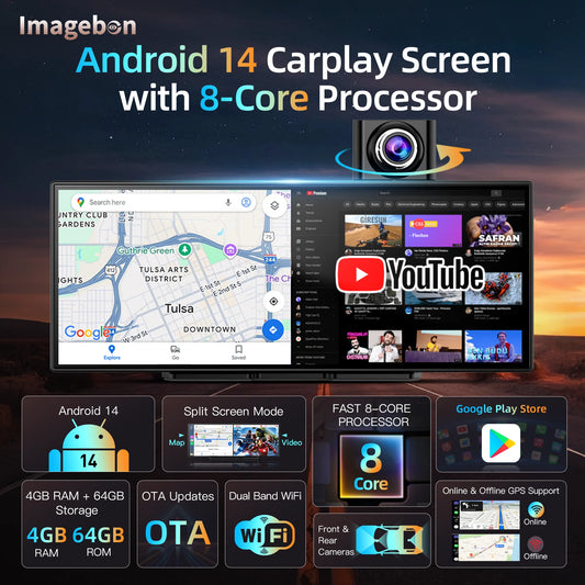 Imagebon Android Dashcam With Wifi CarPlay And Gps Navigation